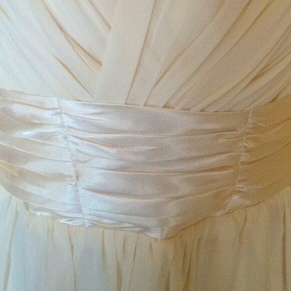 Ivory White Prom Sleeveess Maxi Gown Fits XS - Picture 5 of 6